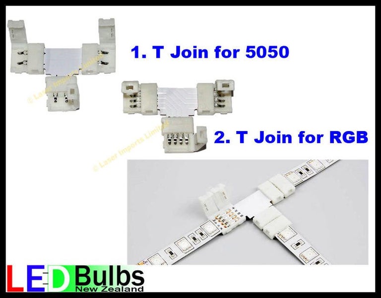 T joiner for 5050 10mm LED strip lights - single colour or RGB Carousel 2