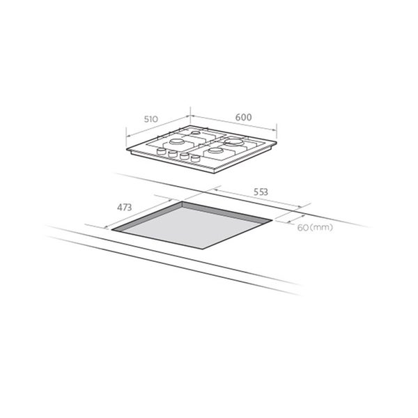 4 Burner Gas Cook Top - Glass (Prestige Series) Carousel 3