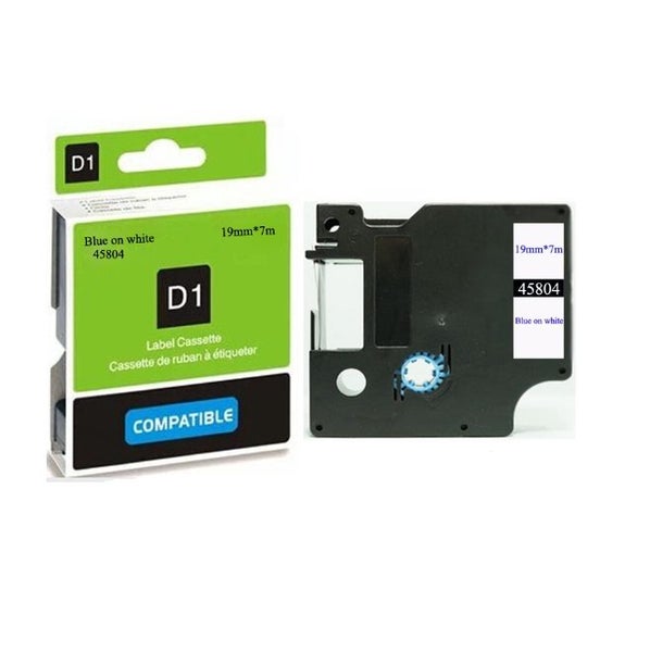 Dymo D1 Labelling Tape 45804 19mm Blue on White Compatible Carousel 1