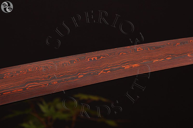 Samurai Sword - Tatsu Katana - Colored Damascus Steel Carousel 7