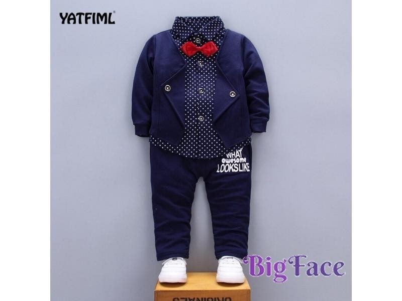 New Year's Boy Costume Top Pants Set Boy Formal Dress England Style Carousel 1