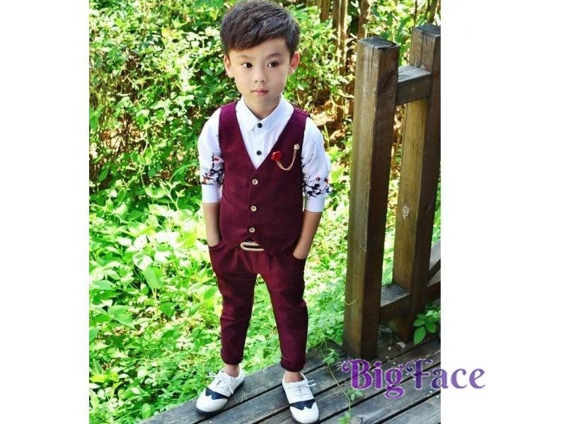 Boys Spring Vest Red Suits For Wedding Groom Children Carousel 2