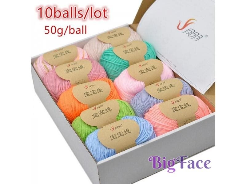 ThinkThings 500g 10balls Lot Milk Cotton Crochet Knitting Yarn Carousel 2