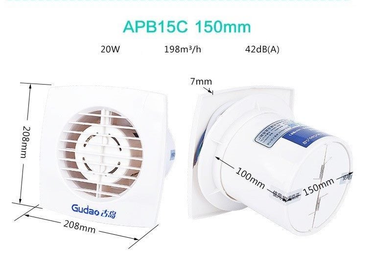 Ventilating fan Bathroom Kitchen Extract Exhaust Fan 150 mm 6 in BRANDNEW Carousel 2