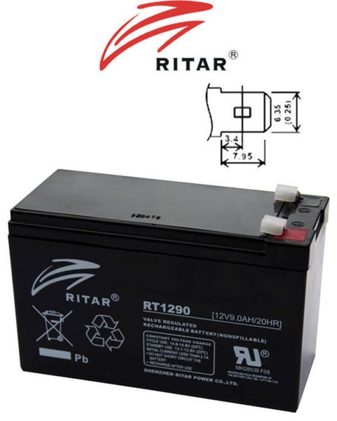 RITAR RT1290 12V 9AH SLA battery Carousel 1