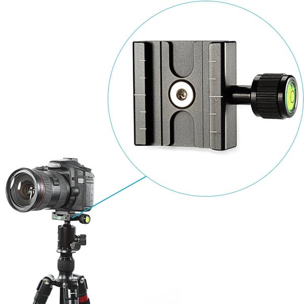 Neewer Aluminium 50mm Quick Release Plate QR Clamp 3/8 inch with 1/4inch Adapter Carousel 2