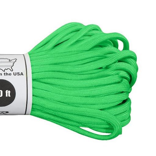 Rothco USA Paracord 550 Type 3 Safety Green 30m/100ft Nylon Carousel 1