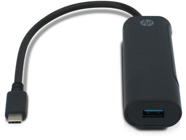 Hewlett Packard USB-C to USB-A 4 Port Hub - Black Carousel 2