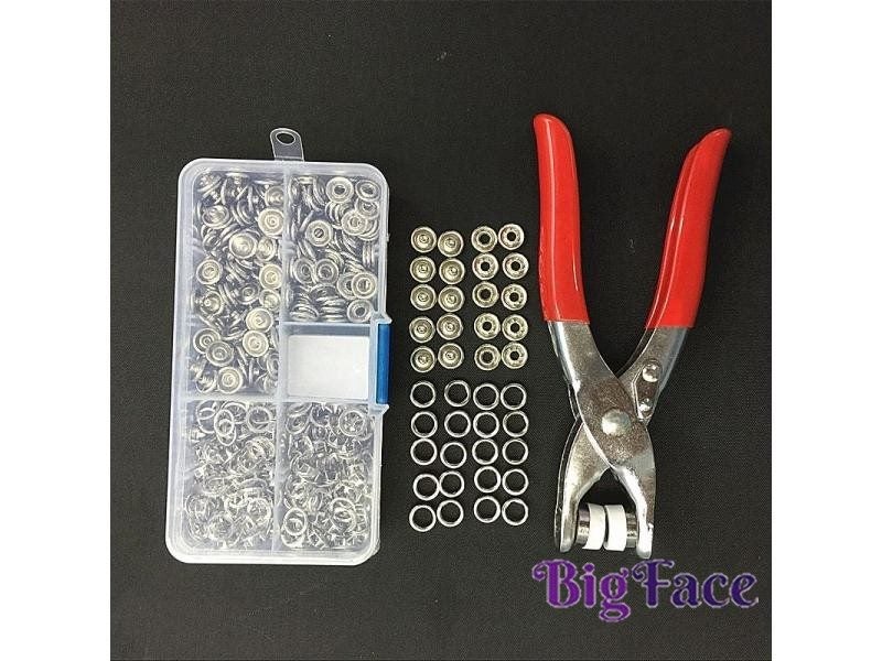 Plier Tool 100 Set Metal Sewing Buttons Hollow Solid Five-claw Buckle Metal Carousel 1