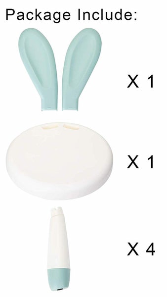 Child Children Rabbit Ear Backrest Chair, Plastic Cute Kids Study Chairs Green Carousel 9