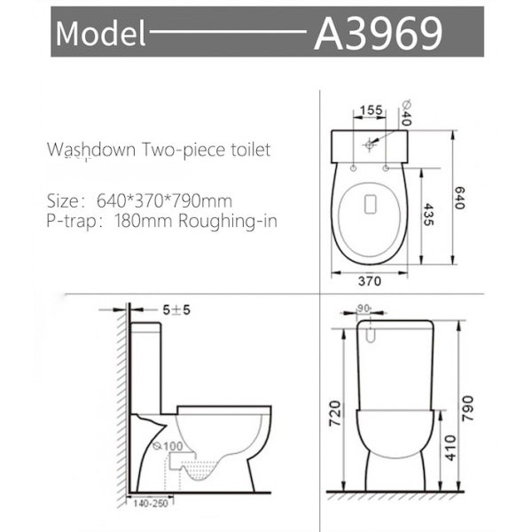 SALE! Toilet Suite A3969 Ceramic Close Coupled Special -Lennox Bathroom Carousel 3