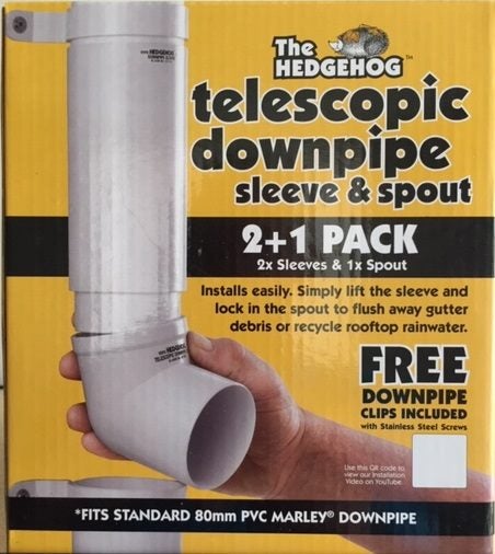 2 sleeve / 1 spout Roof & Gutter Cleaning Diverter fits 80mm Marley Downpipes Carousel 1