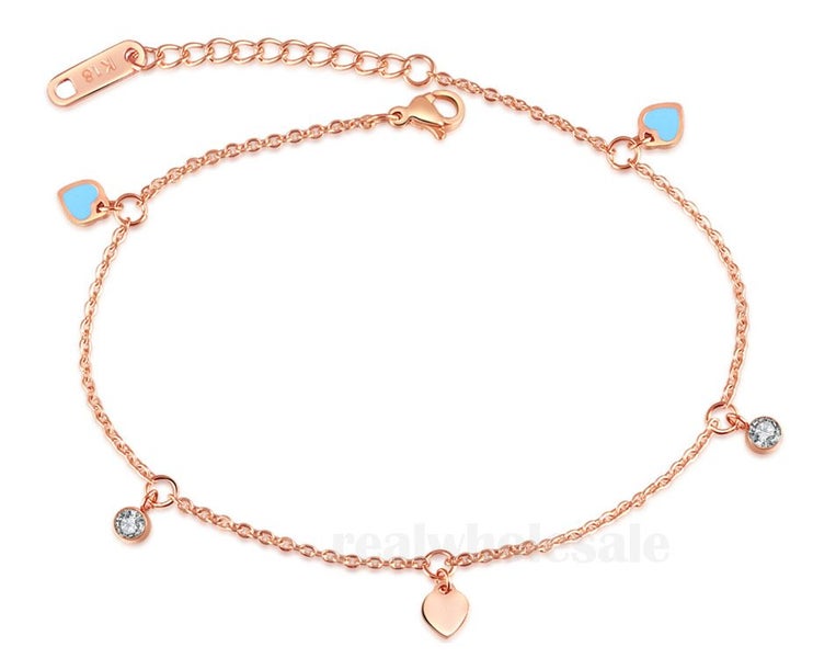Lovely Stainless Steel Anklet / 18KGP Rose Gold Carousel 1