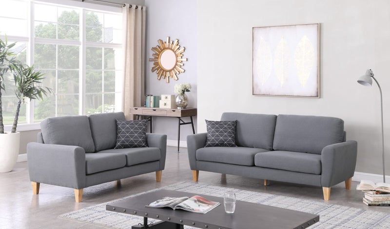 Glory 3-Seater +2-Seater in Fabric Grey colour FLOOR MODEL Carousel 1