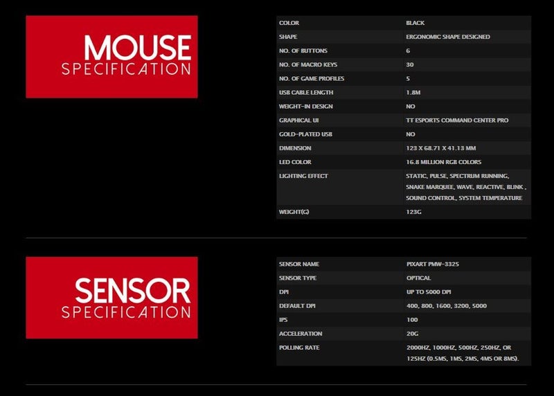 Tt eSPORTS Iris Optical Gaming Mouse - Black Carousel 14