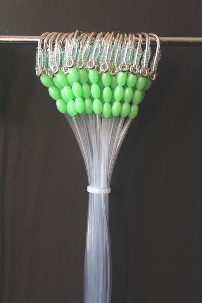 SEAHORSE ORIGINAL LONGLINE TRACES 830mm, Tubed with 3 Green Lumo Beads, Qty:10 Carousel 2