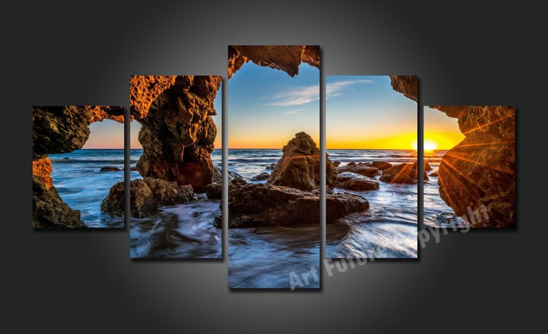 X'MAS SALE FREE SHIPPING - Large 5 Piece Canvas Art Print - SUNRISE Carousel 1