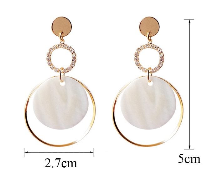 Yellow Gold Plated Beautiful Shell Drop Earrings S925 Post Carousel 3
