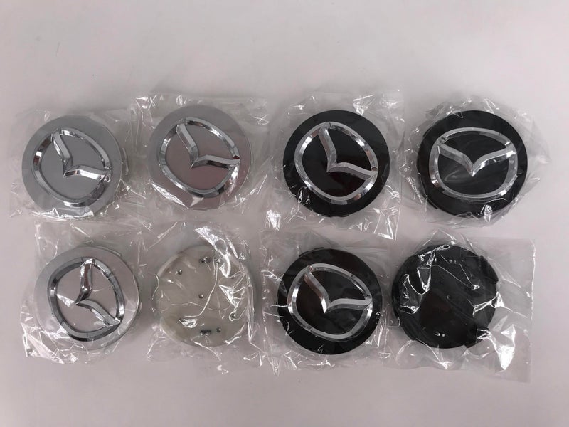 4X Black & Sliver Mazda Wheel Hub Center Caps 55 mm Carousel 1