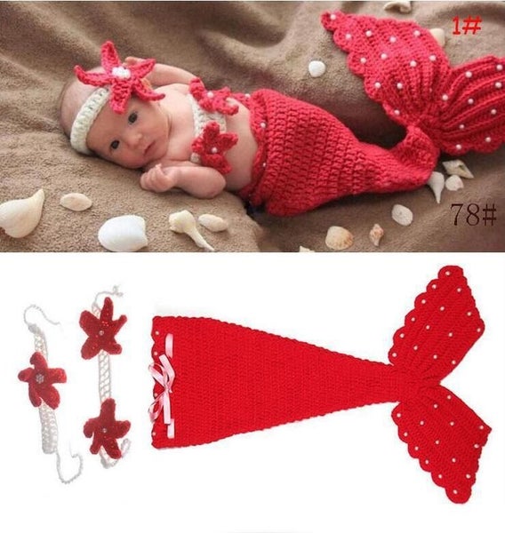 Baby mermaid photography prop set Carousel 1