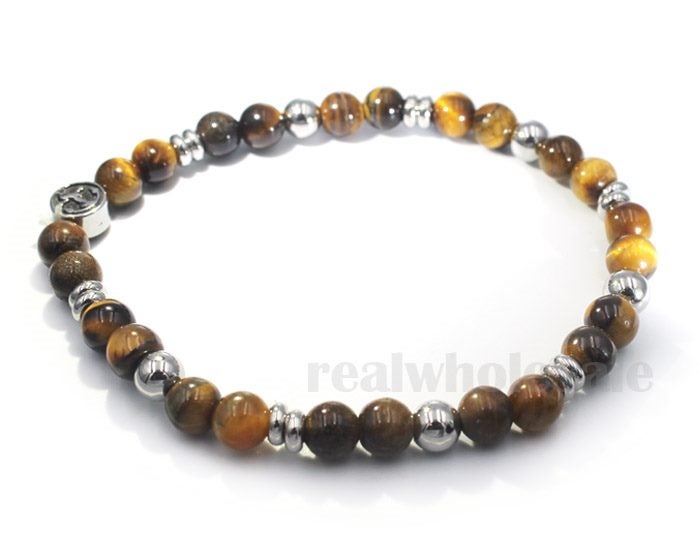 Tiger Eye Stone Bead Bracelet Carousel 1