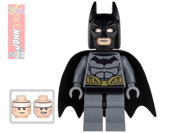 AWESOME LEGO SUPER HEROES MINIFIGURE - BATMAN & BONUS BATARANG (from 76012) Carousel 1