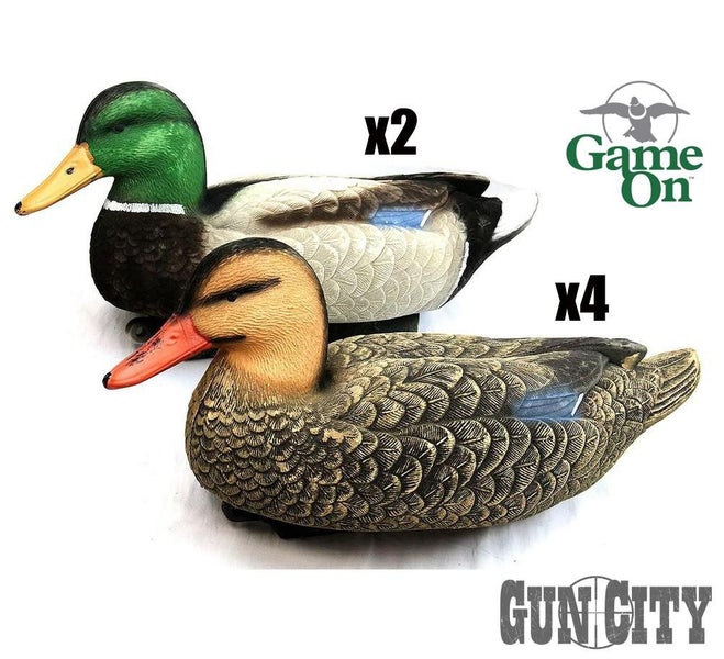 Mallard Decoys 20" Flocked 4 Hens 2 Drakes Carousel 1