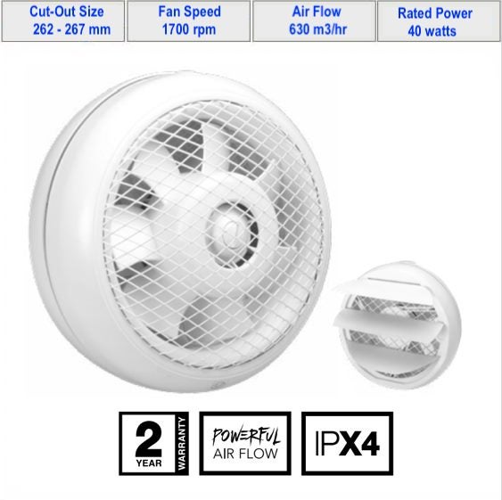 Extractor Fan Window Mounted HCM-225N Carousel 1