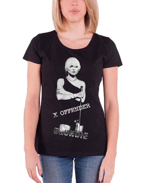 Blondie T Shirt X Offender Band Logo new Official Womens Skinny Fit Black Carousel 1
