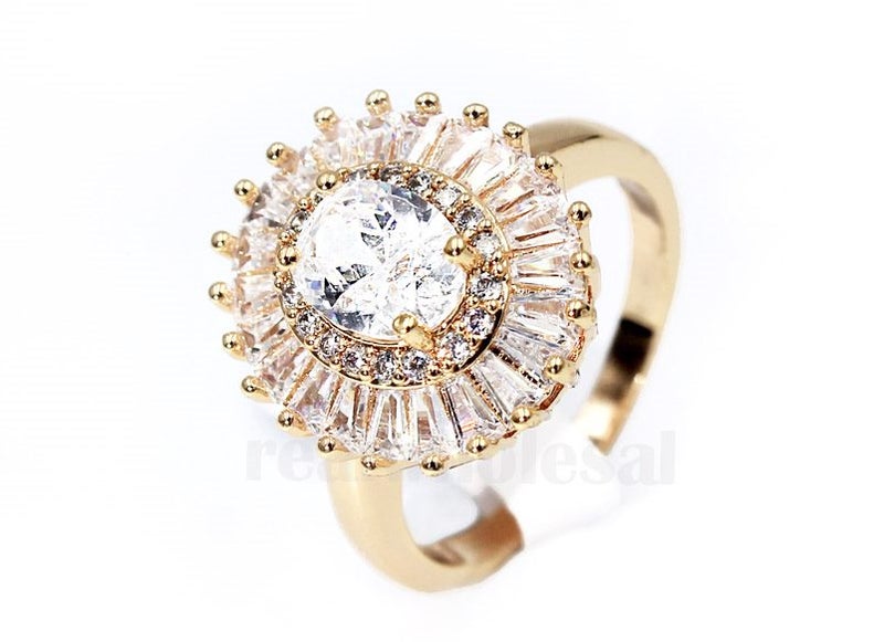 CZ Diamond Ring / 14K Rose Gold Plated Ring Carousel 1