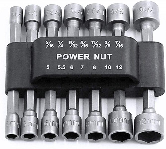 14 PCS Hex Power Nut Driver Drill/Socket Bits Adapter Set With Strong Sleeve Carousel 2