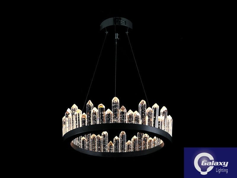 Black Color LED Crystal Pendant Light,Two Size Carousel 1