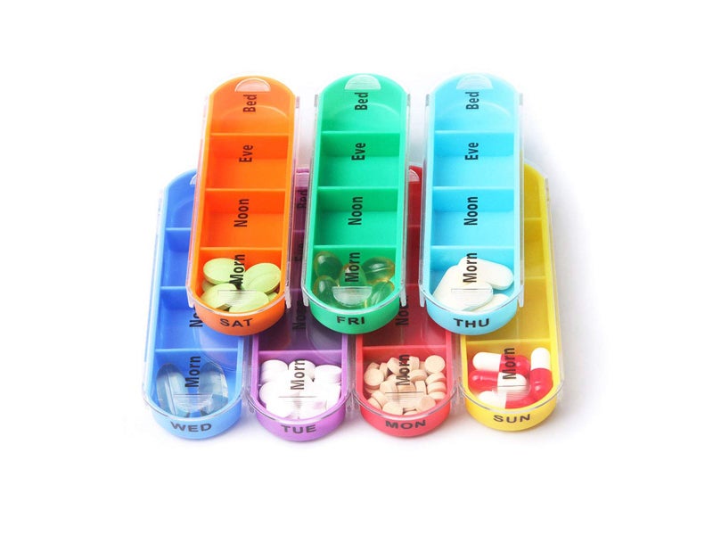 Pill Organizer Weekly Pill Box with PU Leather Carrying Case, AM/ PM/ Day/ Night64457137213955114