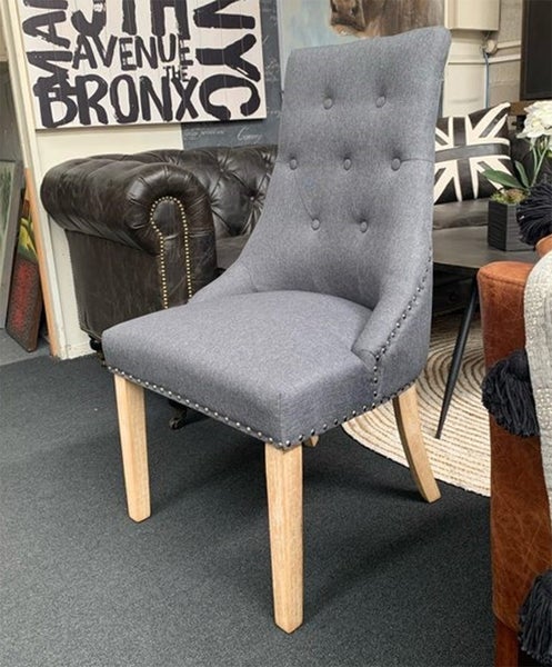 Clearance! Modern Classic--Tufted Dining Chair Grey Color Carousel 1