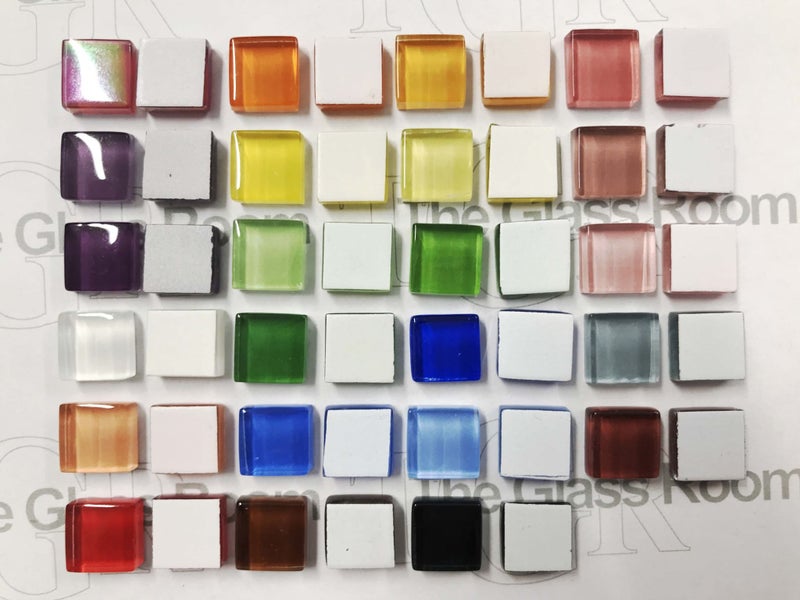 *NEW IN* Mini Rainbow Mix Loose Glass Tiles - 10x10x4mm62864729437313111