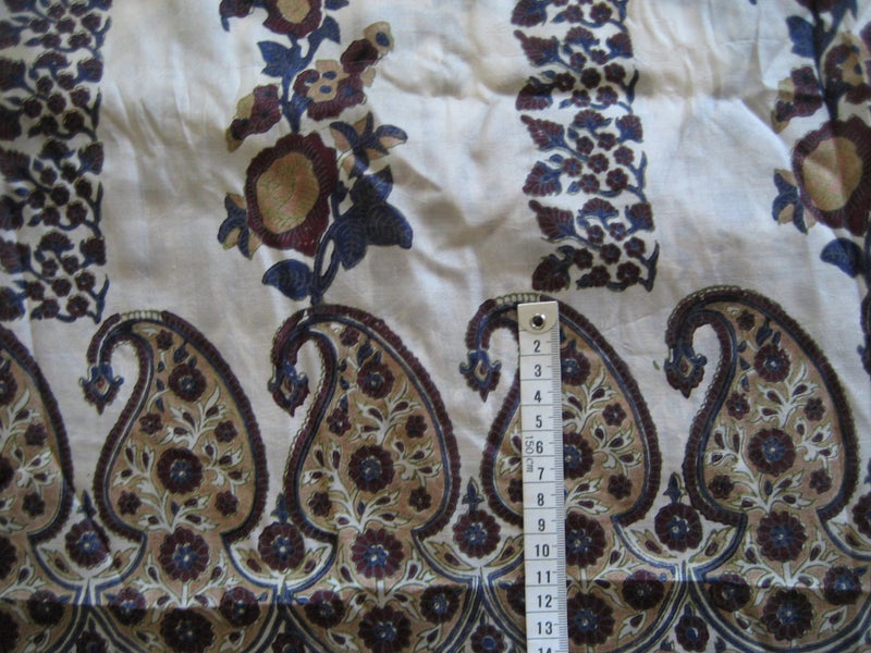 RETRO Lightweight SILK SEWING FABRIC Paisley Pattern MATERIAL 5m x 110cm Carousel 1