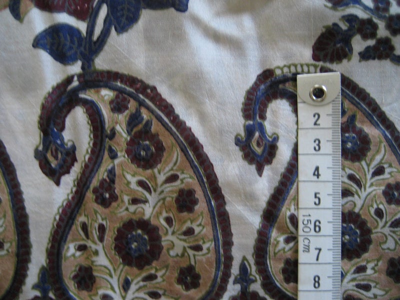 RETRO Lightweight SILK SEWING FABRIC Paisley Pattern MATERIAL 5m x 110cm Carousel 2