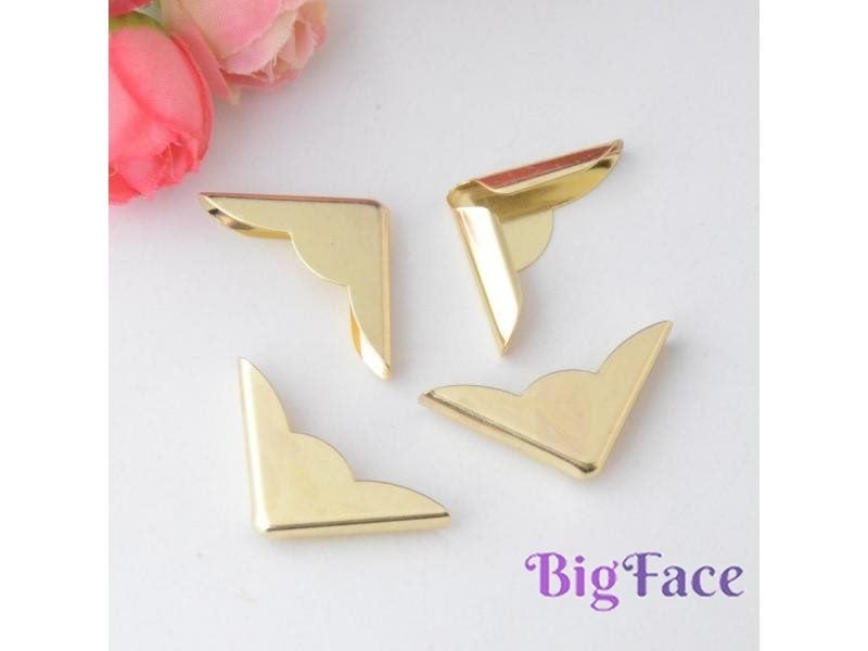 20 Gold Plated Book Scrapbooking Albums Menus Folders Corner Protectors 32x23mm Carousel 2