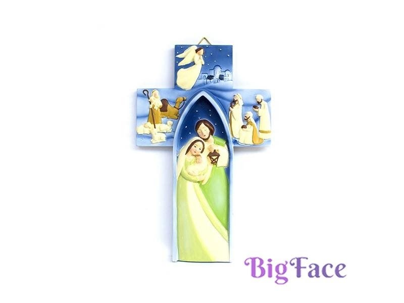 Exquisite Resin Cross Pendant - Jesus Was Born Christian Christmas Gifts Carousel 1