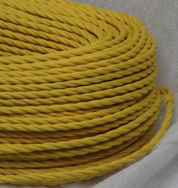 Twisted Electrical Fabric Cable / Cord 3-core. Daisy Yellow Carousel 1