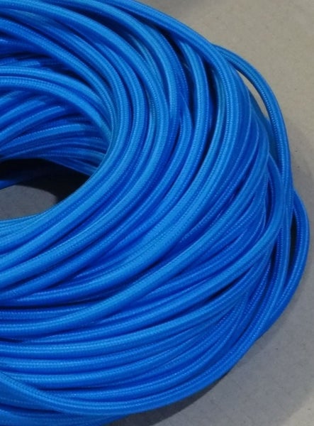 Electrical Fabric Cable / Cord 2-core. Blue Carousel 1