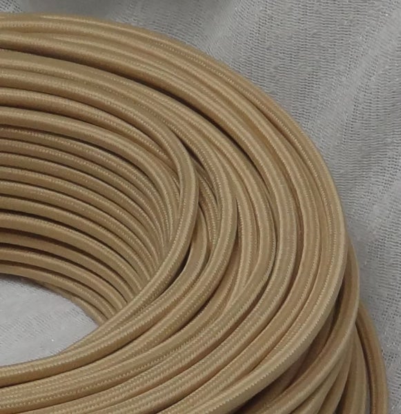 Electrical Fabric Cable / Cord 3-core. Flaxen Carousel 1