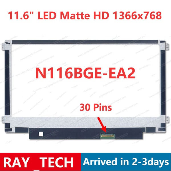 Screen Replacement for N116BGE-EA2 REV.C1 HD 1366x768 Matte Side Tabs LCD LED Carousel 3