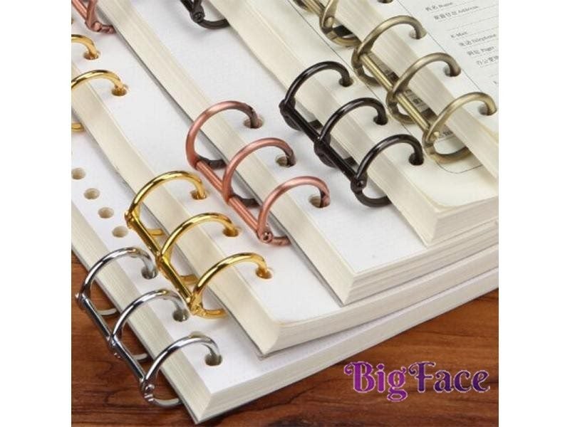 2Pcs Retro Metal Loose Leaf Book Binder Hinged Ring Binding Rings 3 Rings For Carousel 2
