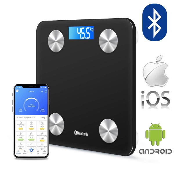 Wireless Digital Bathroom Body Fat Scale 180KG Bluetooth Scales Weight BMI Water Carousel 1