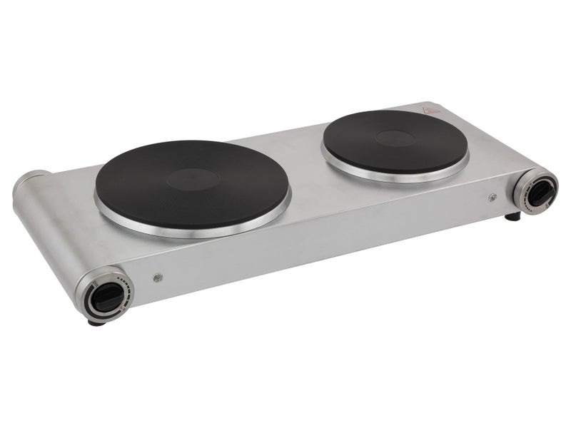 Twin Hotplate Stove 2.4kW Electric Cooker Kitchen Cooktop Hob Carousel 1