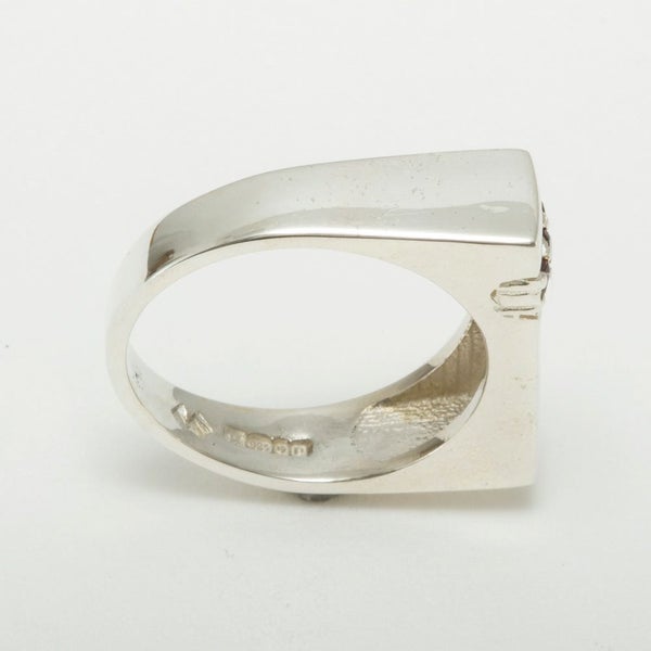 Silver Natural Garnet mens Ring - Hallmarked 925 Sterling Silver Carousel 2