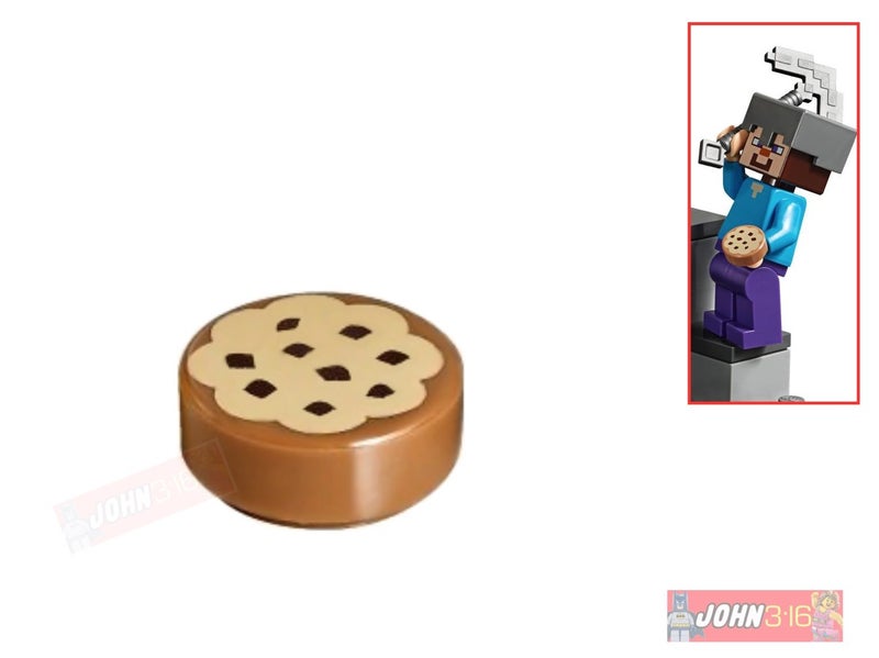LEGO - MINIFIGURE ACCESSORY - CHOCOLATE CHIP COOKIE PRINTED TILE Carousel 1