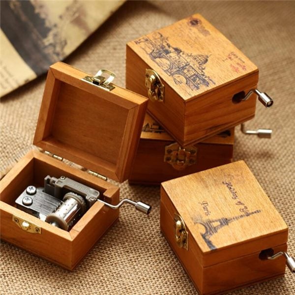 Retro Wooden Wind Up Music Box Castle In The Sky Carousel 2