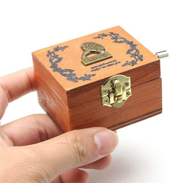 Retro Wooden Wind Up Music Box Castle In The Sky Carousel 10